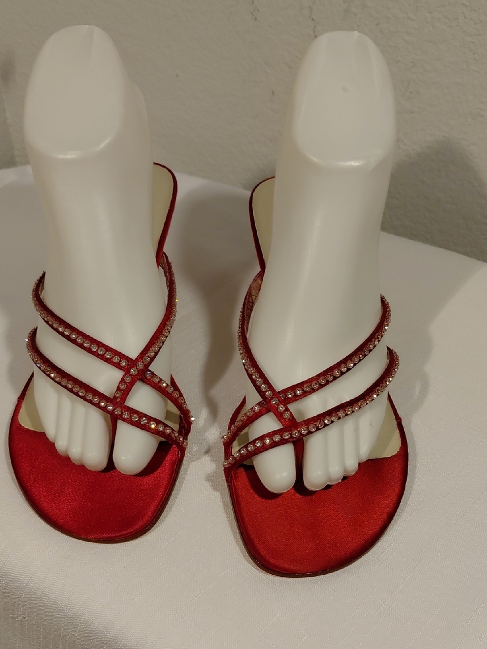 Red Crystal-Strap Slides